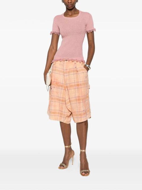 Blumarine crew-neck ruffled T-shirt - Pink - zdjęcie produktu nr 2