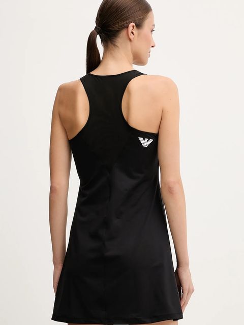 EA7 Emporio Armani sukienka sportowa kolor czarny mini rozkloszowana AF14524.7W000317