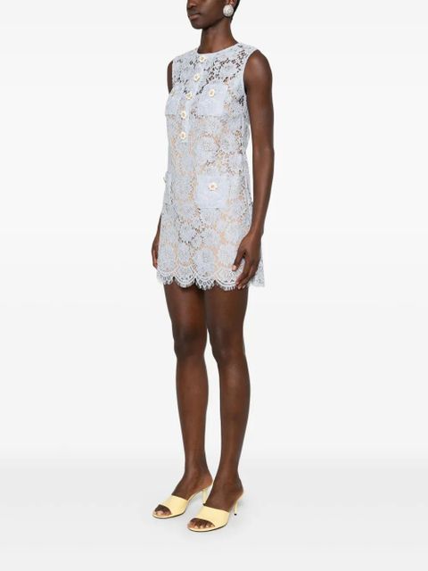 Self-Portrait fine-lace mini dress - Blue - zdjęcie produktu nr 2