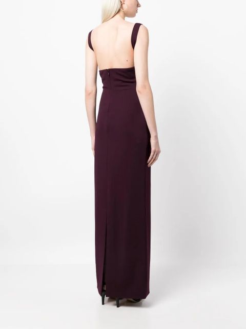 Solace London Joni square-neck sleeveless gown - Purple