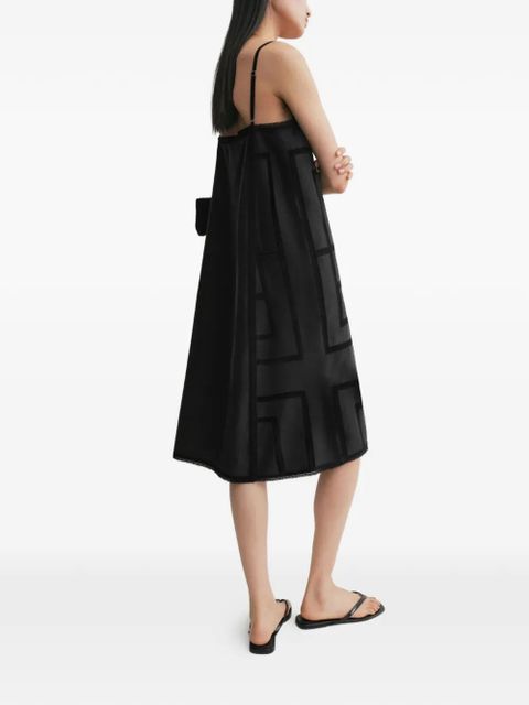 TOTEME monogram-trim midi dress - Black