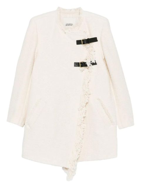ISABEL MARANT Garmia fringed buckle-fastening coat - Neutrals - zdjęcie produktu nr 1
