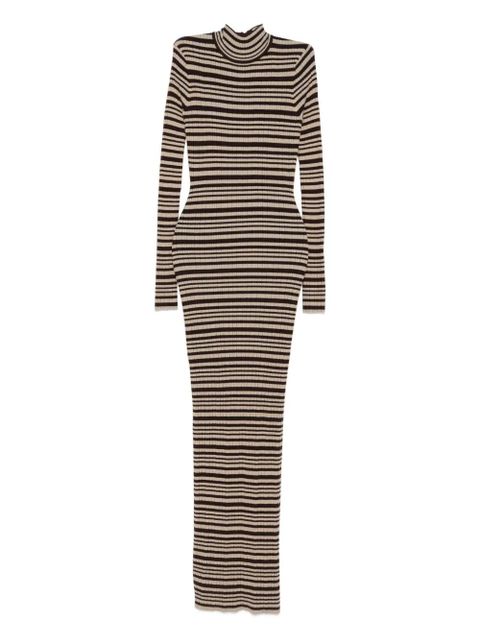 Nanushka turtleneck striped maxi dress - Brown - zdjęcie produktu nr 1