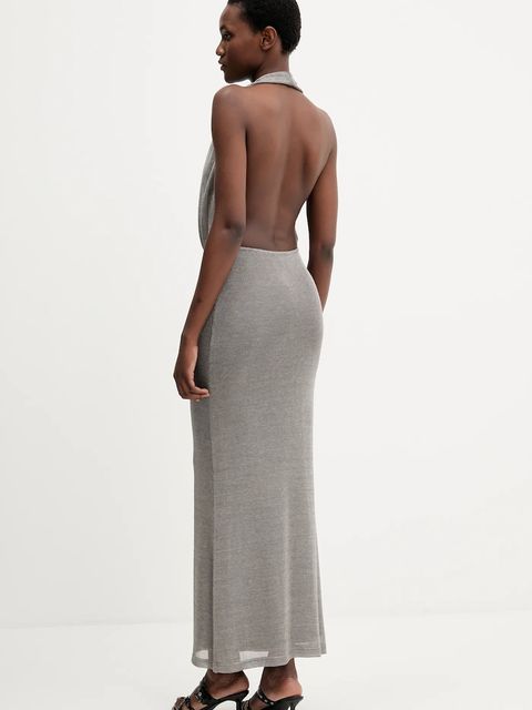 Bardot sukienka kolor srebrny midi dopasowana 59814DB1 - zdjęcie produktu nr 2