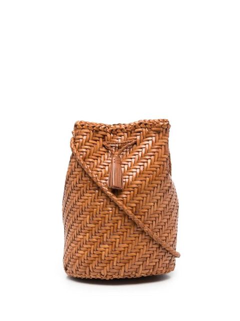 DRAGON DIFFUSION Pompom Double Jump woven bucket bag - Brown - zdjęcie produktu nr 1