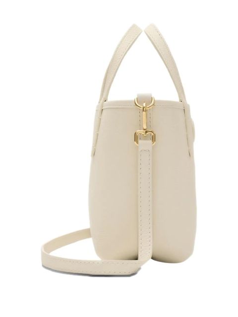 Burberry small Bloomsbury grained-leather reversible check tote bag - Neutrals