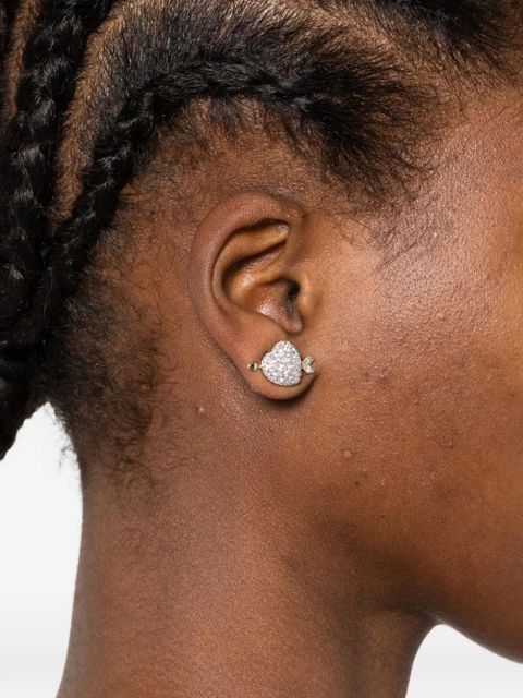 Swarovski heart-shape earrings - Silver - zdjęcie produktu nr 2