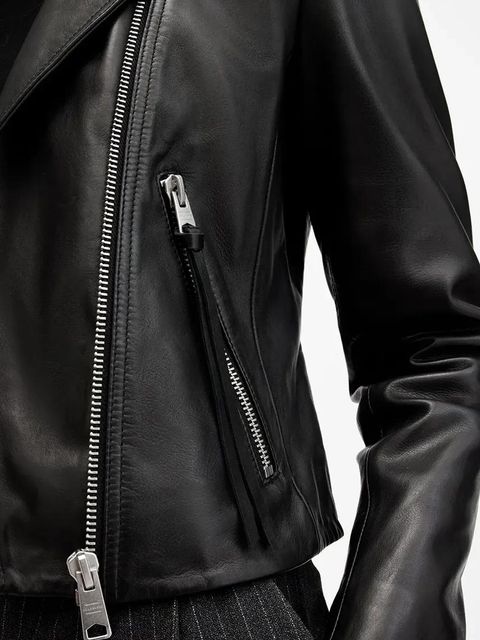 AllSaints kurtka skórzana DALBY damska kolor czarny przejściowa W086LB