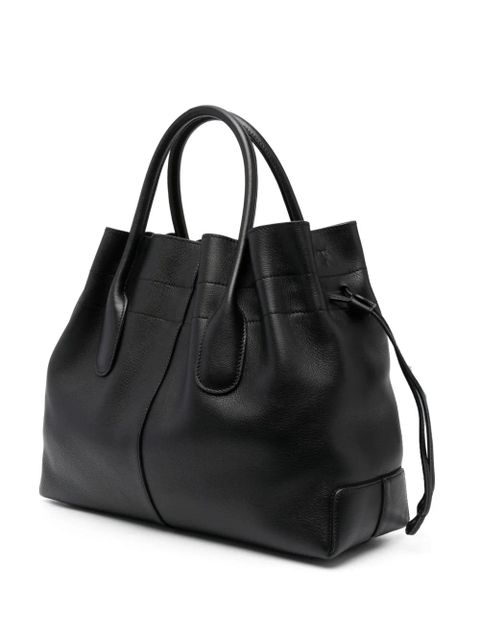 Tod's small Di drawstring leather tote bag - Black
