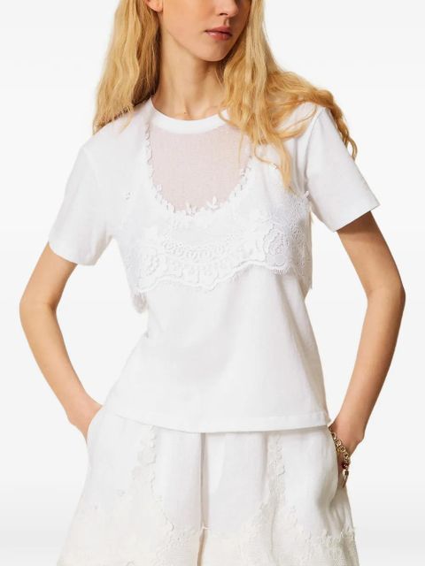 TWINSET lace T-shirt - White - zdjęcie produktu nr 2