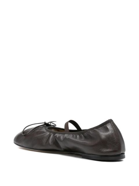 Dear Frances Balla bow leather ballet flats - Brown
