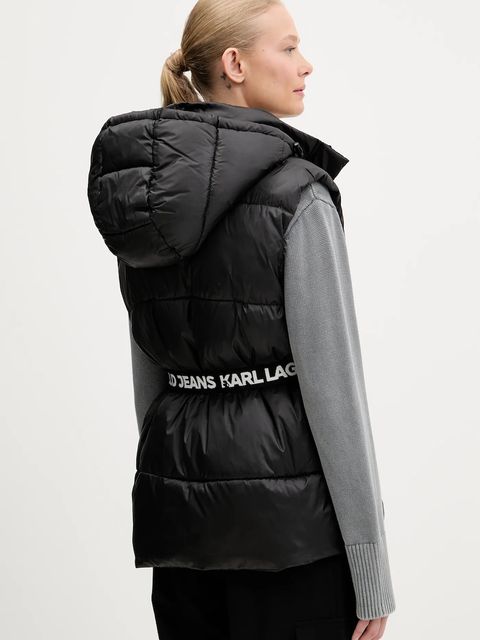 Karl Lagerfeld Jeans bezrękawnik damski kolor czarny zimowy A3W15025