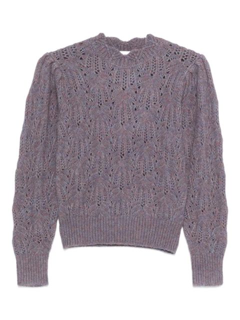 MARANT ÉTOILE puff-sleeve open-knit sweater - Purple - zdjęcie produktu nr 1