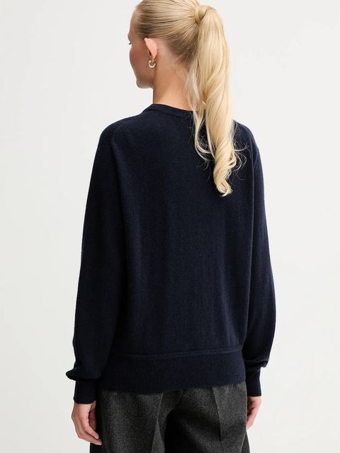 Bally sweter kaszmirowy damski kolor granatowy lekki WKN0BA