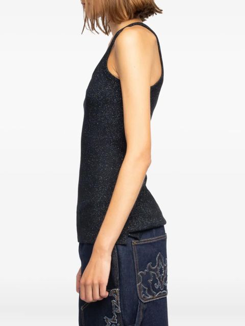 Zadig&Voltaire ribbed alba shiny top - Black