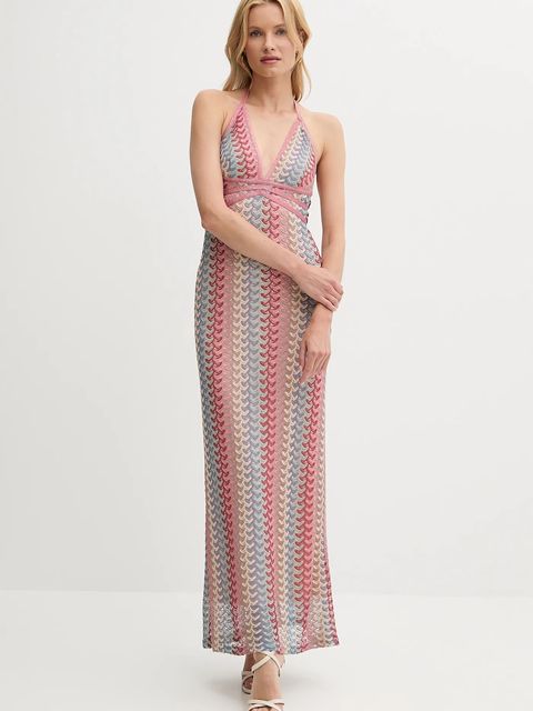 Guess sukienka FEARNE kolor różowy maxi prosta W5YK1C KK620 - zdjęcie produktu nr 1