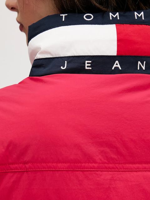 Tommy Jeans kurtka kolor bordowy zimowa DW0DW21621