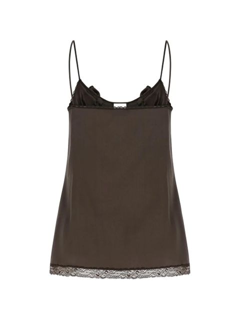 Magda Butrym ruffled silk top - Brown - zdjęcie produktu nr 2