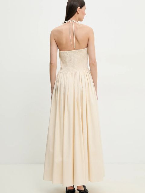 ISABELLE BLANCHE sukienka bawełniana kolor beżowy maxi rozkloszowana IS25SS-A134-T010