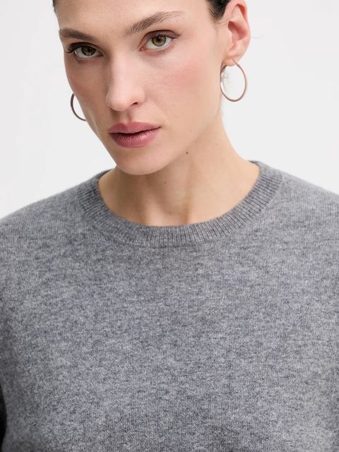 Sisley sweter z dodatkiem wełny damski kolor szary lekki 18AYM103K