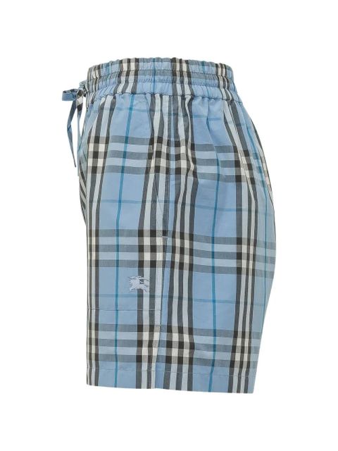 Burberry check drawstring shorts - Blue