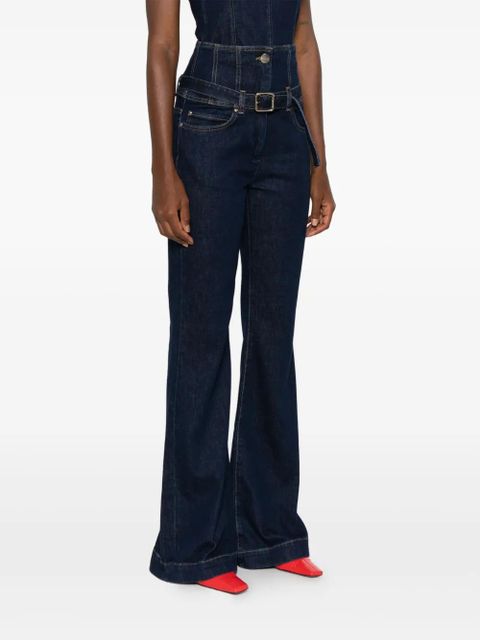 PINKO high-waisted belted jeans - Blue