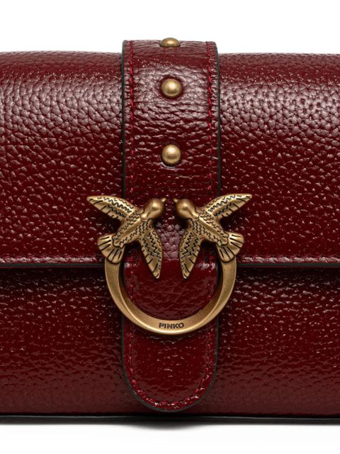 PINKO Love Birds leather mini crossbody bag - Red