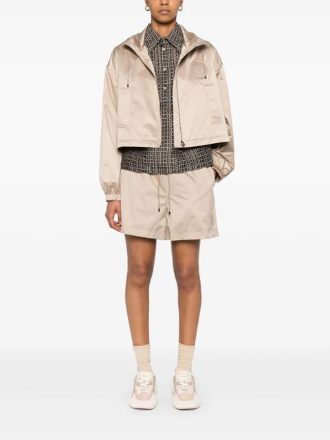FENDI logo-patch jacket - Neutrals
