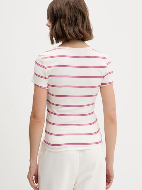 Tommy Jeans t-shirt damski kolor beżowy DW0DW17385