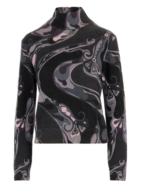 PUCCI orchids high-neck wool sweater - Black - zdjęcie produktu nr 1