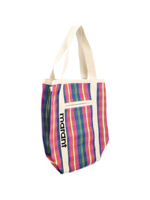 ISABEL MARANT Darwen striped tote bag - Blue