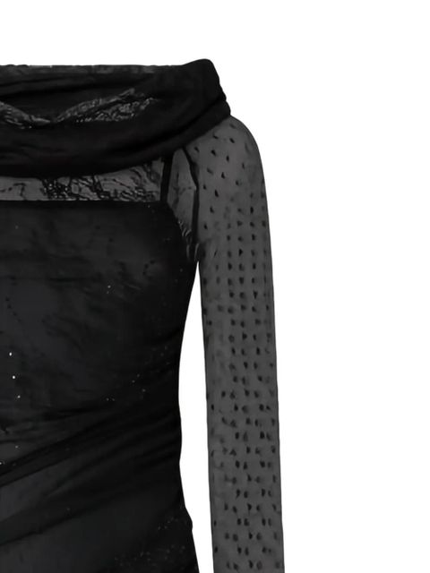 PINKO lace-detail cowl-neck maxi dress - Black - zdjęcie produktu nr 2