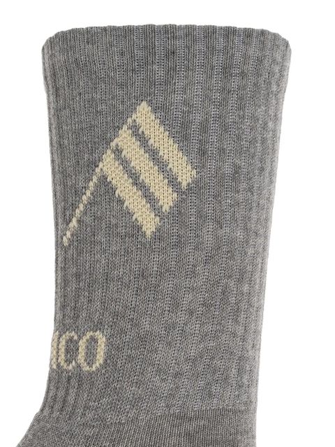 The Attico logo-detail socks - Grey