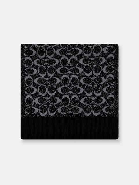 Coach szalik z dodatkiem wełny damski kolor czarny gładki 29COWC540468 - zdjęcie produktu nr 2