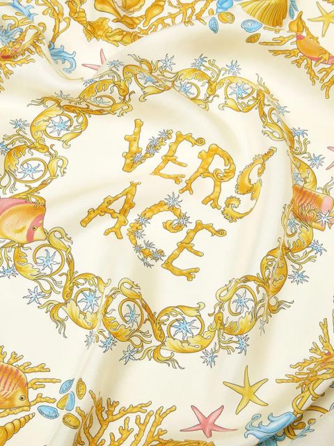 Versace Underwater Barocco patterned scarf - Neutrals