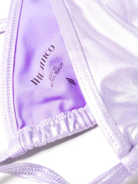 The Attico high-shine triangle bikini set - Purple