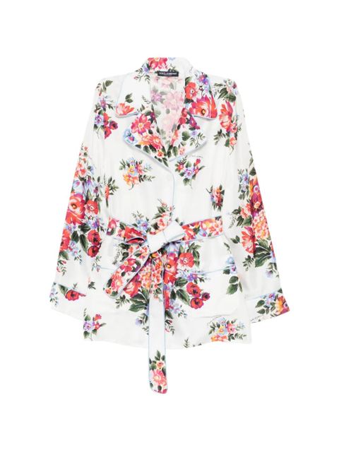 Dolce & Gabbana bouquet-print vanity twill shirt - White - zdjęcie produktu nr 1