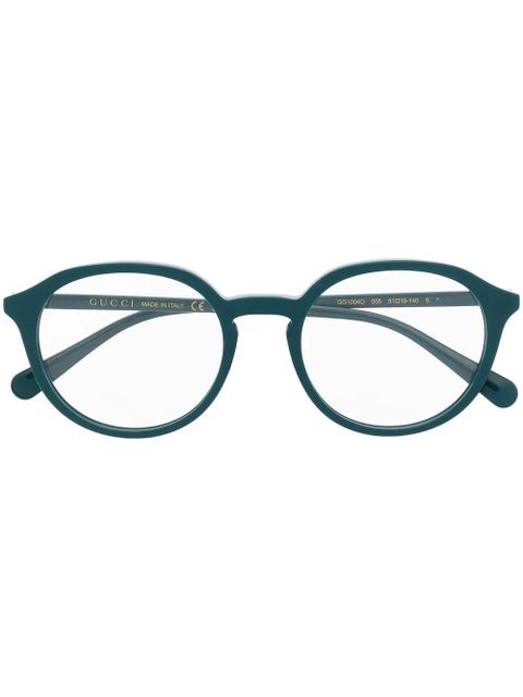 Gucci Eyewear oval Interlocking G logo glasses - Blue - zdjęcie produktu nr 1