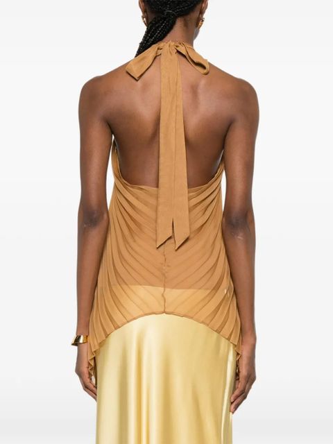 Max Mara Mxevalzer ring pleated top - Neutrals