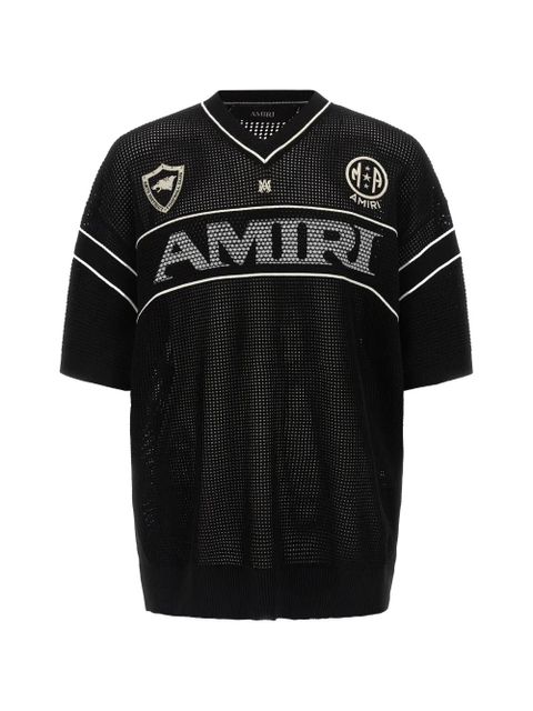 AMIRI Amiri Sport embroidered V-neck T-shirt - Black - zdjęcie produktu nr 1