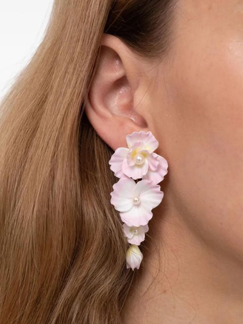 Jennifer Behr Mariam floral-motif earrings - Pink - zdjęcie produktu nr 2