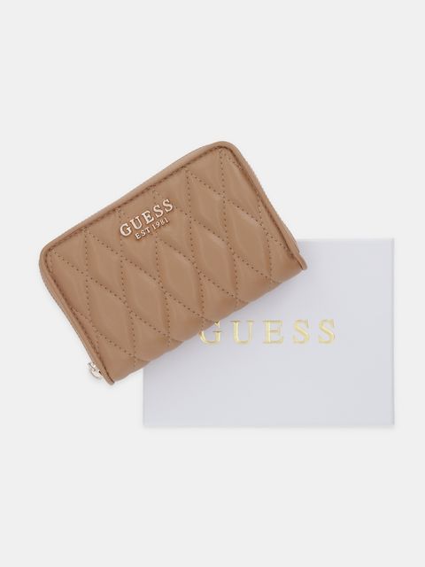 Guess portfel VALLA damski kolor brązowy SWQG81 22140