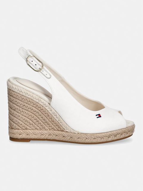 Tommy Hilfiger sandały na koturnie FLAG HIGH WEDGE ESPAD SLINGBACK - zdjęcie produktu nr 1