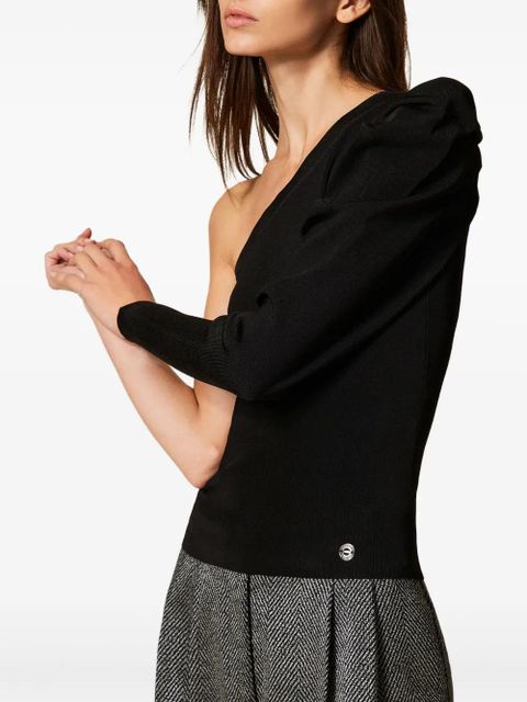 TWINSET one-shoulder draping top - Black
