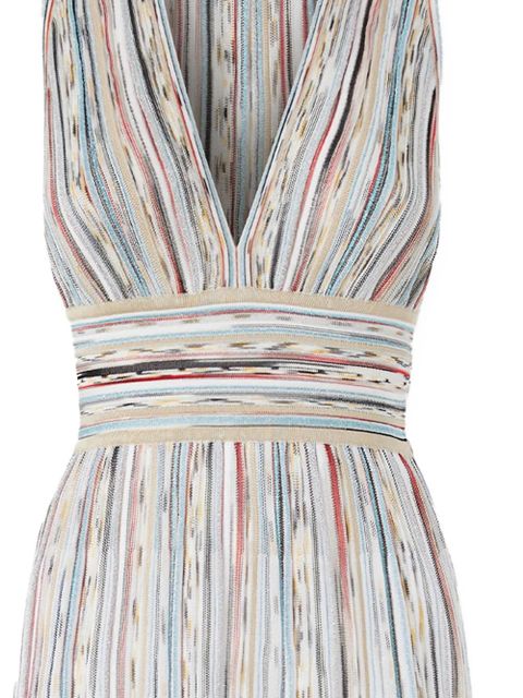 Missoni striped V-neck midi dress - White - zdjęcie produktu nr 2