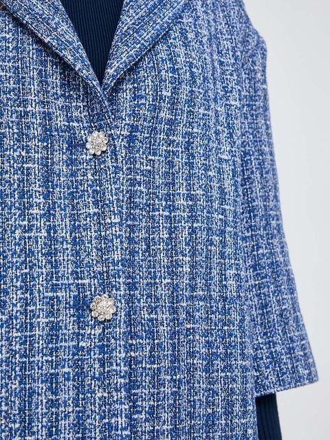 Custommade marynarka Grace kolor niebieski jednorzędowa wzorzysta 999830868