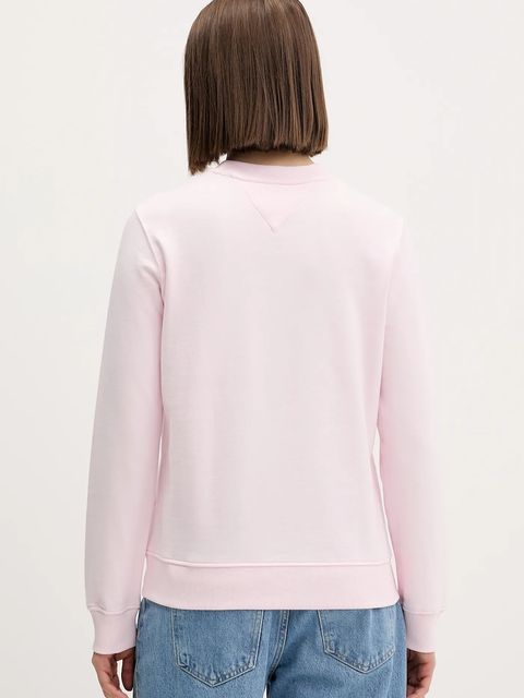 Tommy Jeans bluza bawełniana damska kolor różowy z nadrukiem DW0DW21922