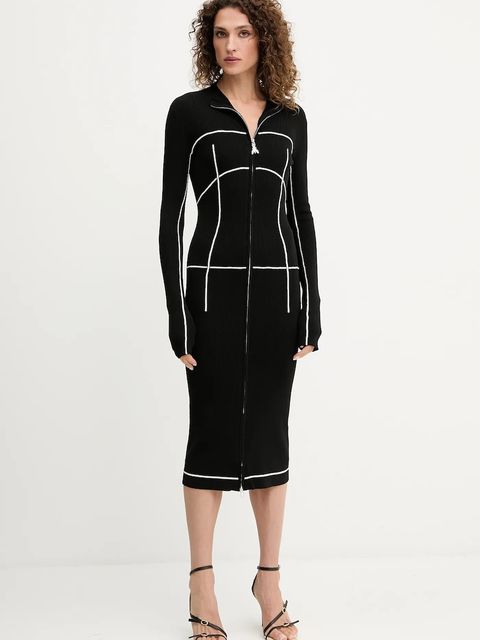 Patrizia Pepe sukienka kolor czarny midi dopasowana 8A1522 K265 - zdjęcie produktu nr 1