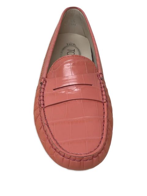 Tod's Gommini croc-effect loafers - Pink
