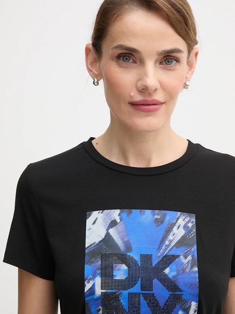 Dkny t-shirt KNIT TOPS damski kolor czarny P5GHZWNA - zdjęcie produktu nr 2